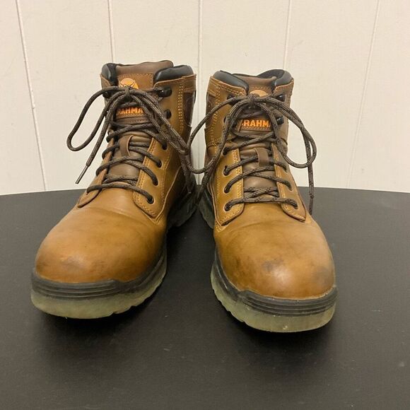 Brahma Steel Toe Oil Resistant Work Boots Men's Size 8.5 Brown Leather - Picture 1 of 11